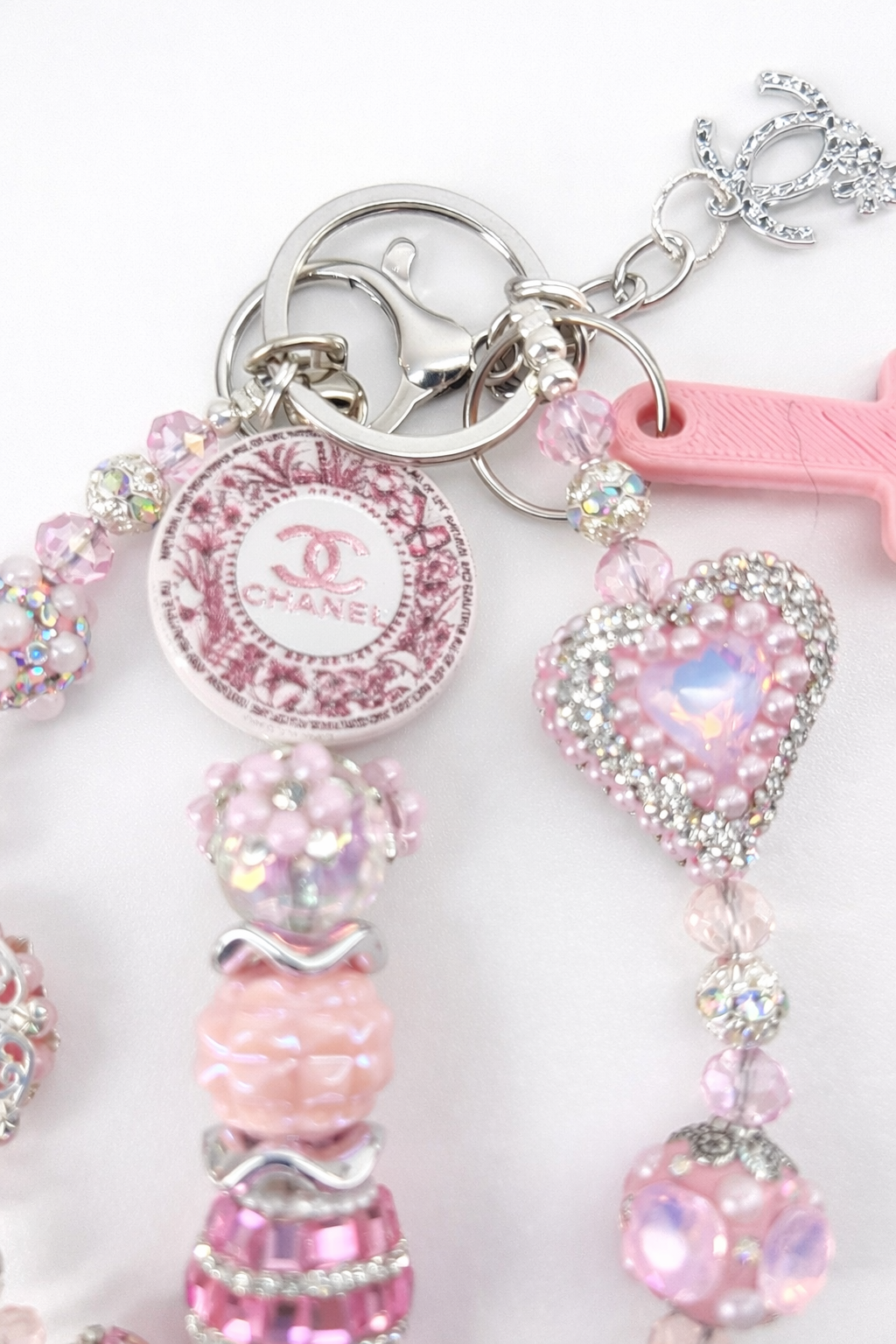 Blush CC bag charm/keychain