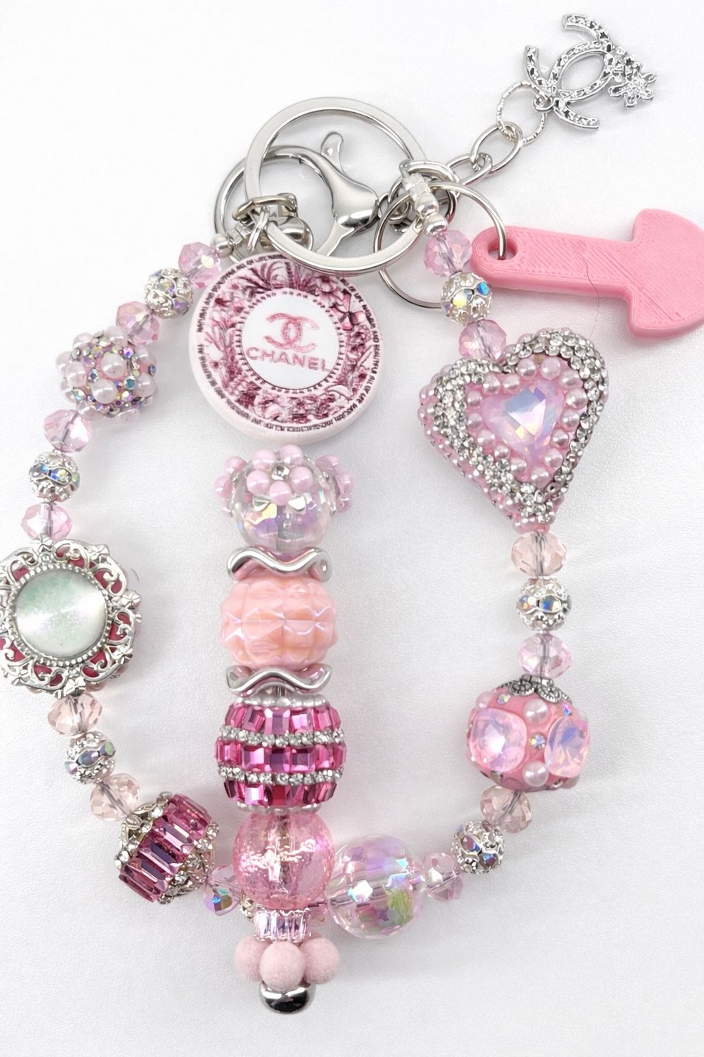 Blush CC bag charm/keychain